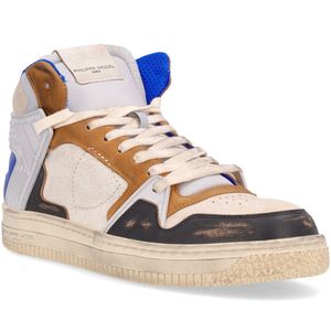 La Grande Mid West Pop White Blue Sneakers