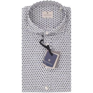 Simo M/L shirt with blue geometric pattern