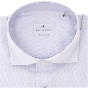 Simo M/L white shirt with light blue pattern