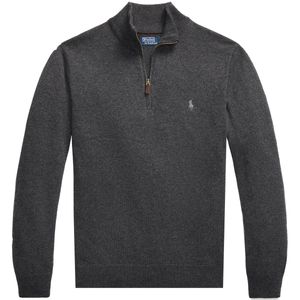 Pullover Dark Charcoal in lana con zip