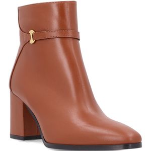 Stivaletto marrone in pelle con fibbia