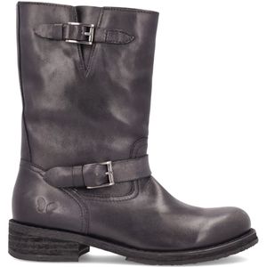 Extreme black ankle boot with hooks