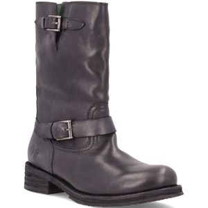 Extreme black ankle boot with hooks
