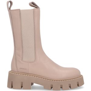 Beige leather ankle boot