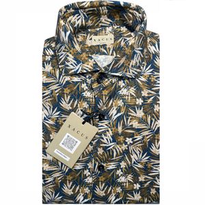 Cotton shirt with leaf print