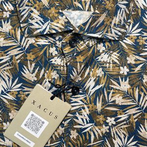 Cotton shirt with leaf print