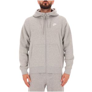 Felpa grigia full zip con cappuccio