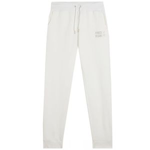 Fleece joggers with ribbed waist and bottom
