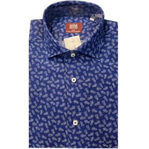 Blue shirt with mini flowers