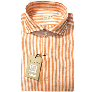 Two-tone striped linen shirt