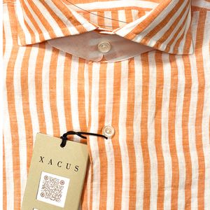 Two-tone striped linen shirt