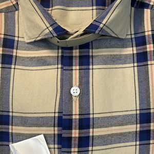 Camicia beige a quadri