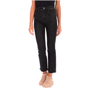 Jeans nero Kate Cropped Straight Leg High Waist
