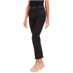 Jeans nero Kate Cropped Straight Leg High Waist