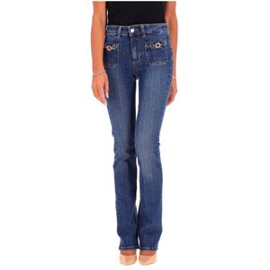 Jeans with chain detail on the pockets