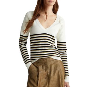 Viscose sweater with jewel buttons