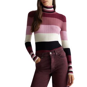 Striped viscose turtleneck