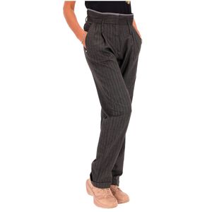 Pantalone chevron grigio con risvolto