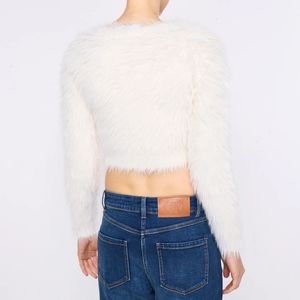 Cropped teddy effect sweater