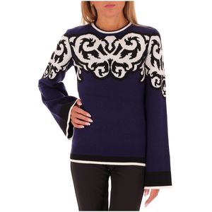 Sweater with maxi print and flared sleeves