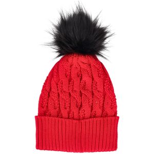 Cuffia in lana con pompom rimovibile