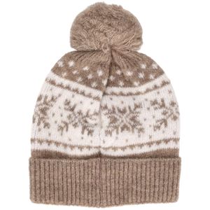 Cuffia in misto lana ed acrilica con pompon