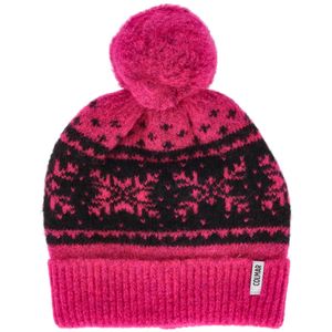 Cuffia in misto lana ed acrilica con pompon