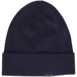 Blue wool and cotton blend hat