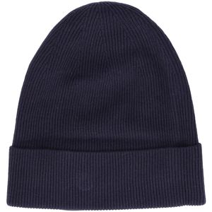 Blue wool and cotton blend hat