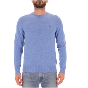 Maglione melange in pura lana con bandiera