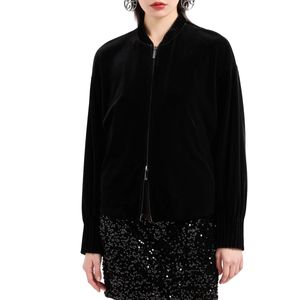 Blouson in ciniglia con nervature