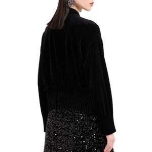 Blouson in ciniglia con nervature