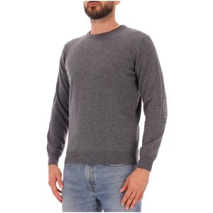 Maglione girocollo con toppe pied de poule
