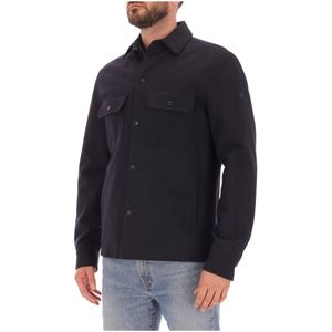 Multi-pocket wool blend jacket