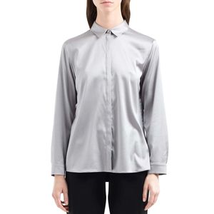 Gray silk satin shirt