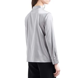 Gray silk satin shirt