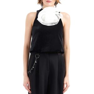 Moon ruffled chenille top