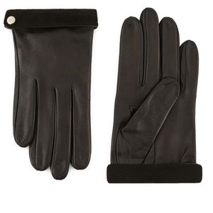 Guanti in nappa con profilo in suede