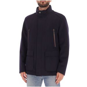 Cappotto in panno di lana con pettorina