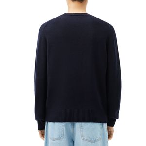 Maglione invernale girocollo in lana cardata