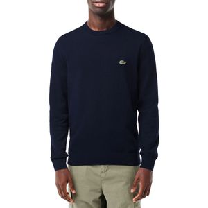 Pullover girocollo blu in cotone