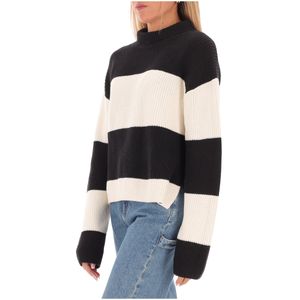 Oversized striped turtleneck