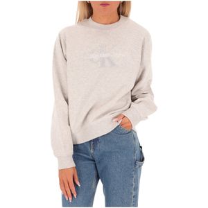 Oversized crewneck sweatshirt with chenille logo