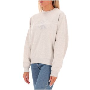 Oversized crewneck sweatshirt with chenille logo