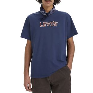 Blue T-shirt with printed logo