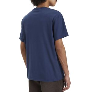 T-shirt blu con logo stampatello