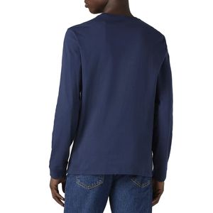 Long-sleeved blue cotton shirt