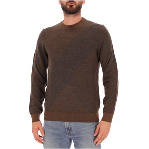 Virgin wool sweater with jacquard pattern