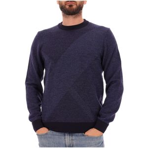 Virgin wool sweater with jacquard pattern