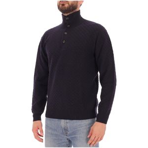 Maglione a collo alto in lana con bottoni